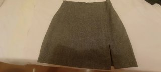 Falda corta mujer gris abertura talla 42