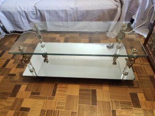 Mesa de centro cristal antigua