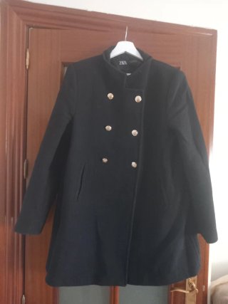 Abrigo Zara Azul Botones Dorados