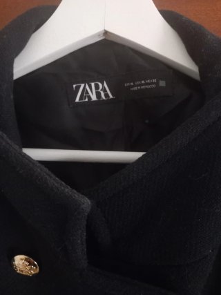 Abrigo Zara Azul Botones Dorados