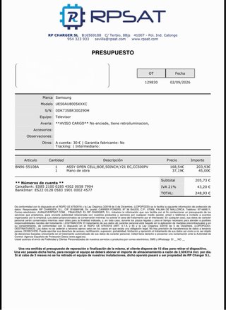 TV Samsung 50 UE50AU8005KXXC