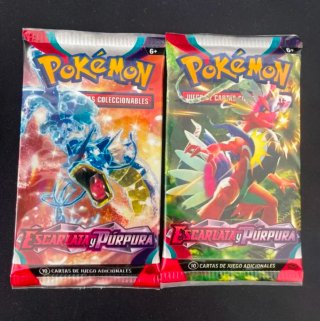 Sobres de cartas Pokémon Escarlata y Púrpura
