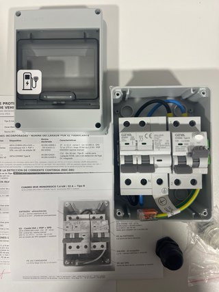 Cuadro RCD Tipo B protecciones cargador VE