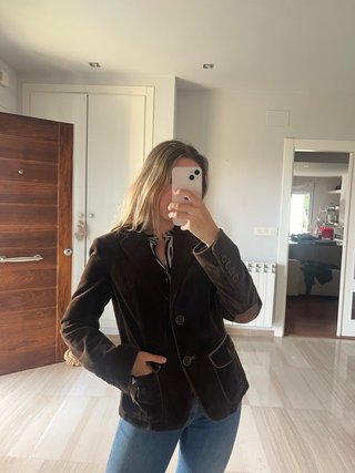 Chaqueta Zara Pana Marrón Talla L