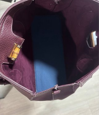Borsetta bordeaux con chiusura a bambù SENZA MARCA