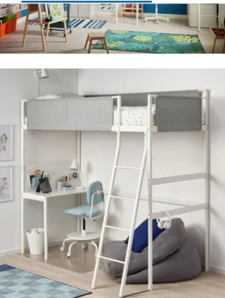 Cama alta litera con colchón de regalo 90*190