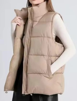 Chaleco beige acolchado talla M