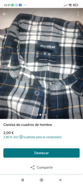 Camisa cuadros Pull&Bear hombre