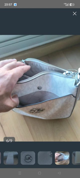 Bolso Michael Kors Blanco y Plateado
