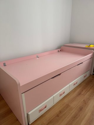 Cama nido juvenil con 2 colchones + mesa estudio