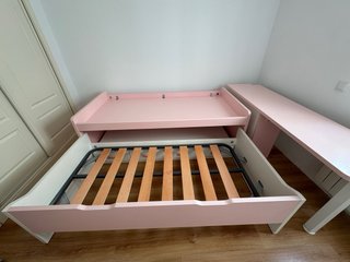 Cama nido juvenil con 2 colchones + mesa estudio