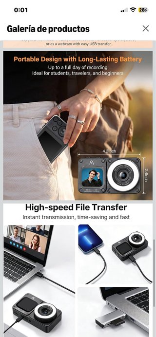 Cámara Digital 32GB OTG