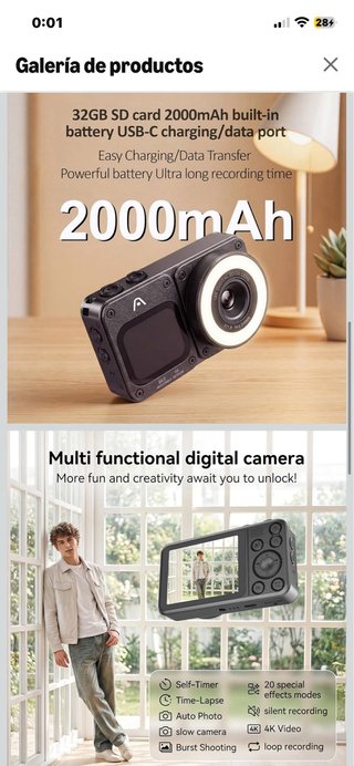 Cámara Digital 32GB OTG