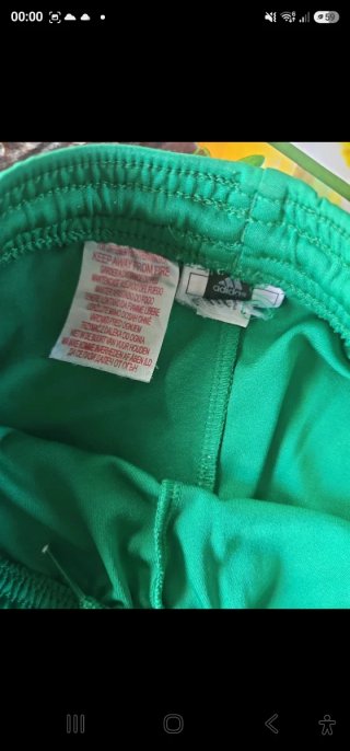 Pantaloncini Adidas Bimbo 7/8 Anni Verdi