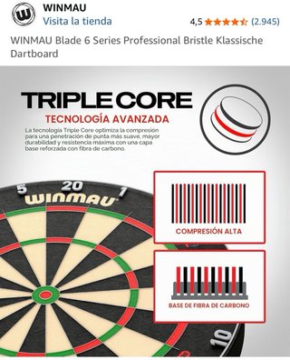 Diana de dardos Winmau Blade 6
