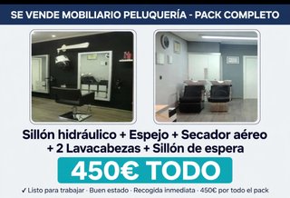 Pack Mobiliario Peluquería Completo