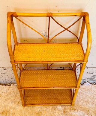 ESTANTERÍA BAMBÚ Y MIMBRE VINTAGE