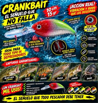 Señuelo Crankbait 10cm 15gr - ¡Capturas Garantizad