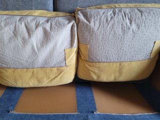 Sofá Nacher Albors chaise longue azul/Amarillo