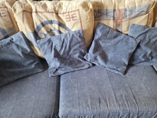 Sofá Nacher Albors chaise longue azul/Amarillo