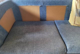 Sofá Nacher Albors chaise longue azul/Amarillo