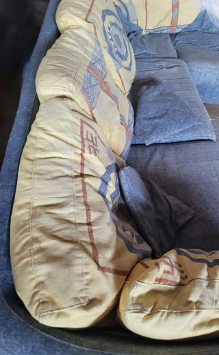 Sofá Nacher Albors chaise longue azul/Amarillo