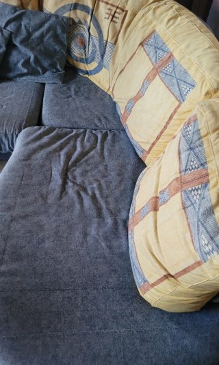 Sofá Nacher Albors chaise longue azul/Amarillo