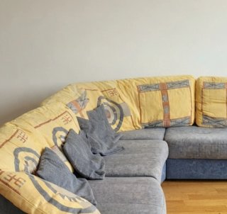 Sofá Nacher Albors chaise longue azul/Amarillo