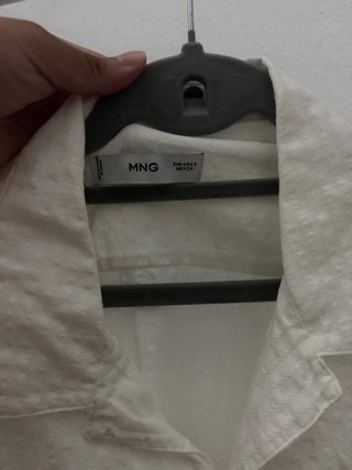Camisa Mango Blanca Texturizada