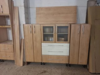 Muebles de cocina madera y cristal