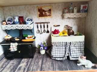 Cocina miniatura con accesorios