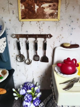 Cocina miniatura con accesorios