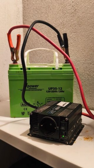 Batería Gel 12V 35Ah + Inversor 600W