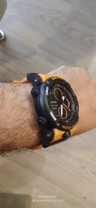 Reloj SMAEL Dual Time Negro y Amarillo