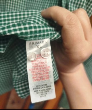 Camisa cuadros verde hombre Primark Talla M
