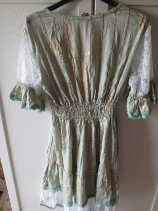 Vestito midi Stella  oro e verde