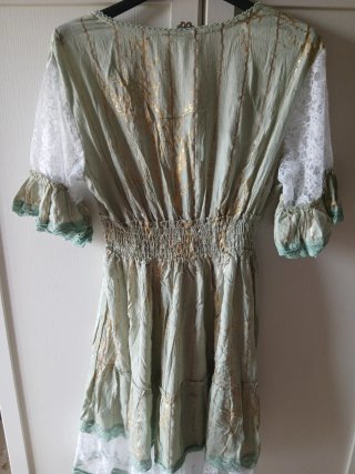 Vestito midi Stella  oro e verde