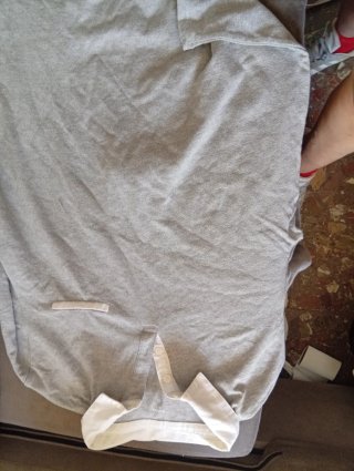 Polo Rugby KIABI XL Gris/Blanco Manga Larga