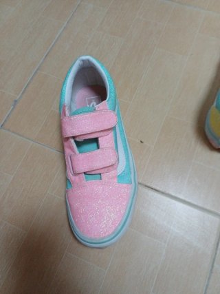 Zapatillas Vans Niña Talla 32 Glitter Rosa y Turqu