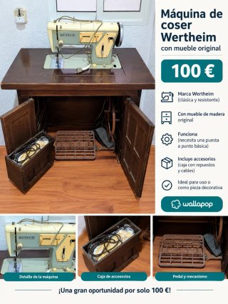 Máquina de coser Wertheim con mueble