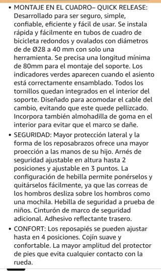 Silla acople bicicleta niño