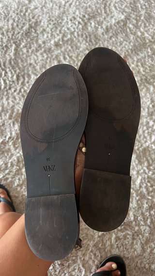 Sandalias Zara Piel Tachas Talla 38