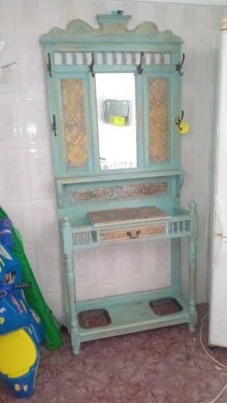 Recibidor vintage madera y metal