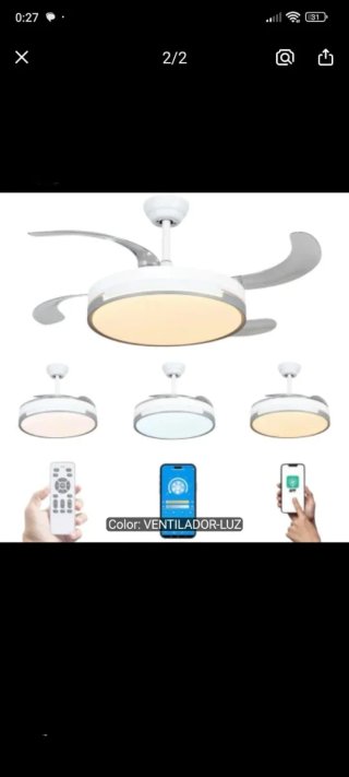 Ventilador de techo LED con luz