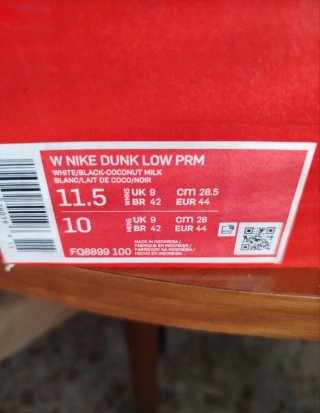 Nike Dunk PRM Bianche e Nere Taglia 44