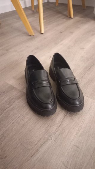 Mocasines negros de plataforma zapshop - talla 39