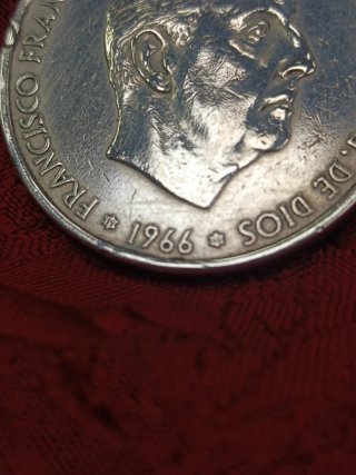Moneda 100 pesetas de plata. Año 1966