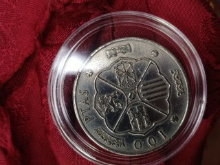 Moneda 100 pesetas de plata. Año 1966