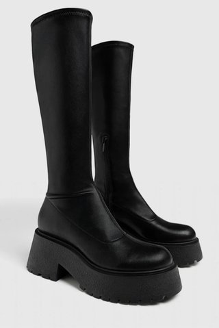 Botas Stradivarius Negras Plataforma