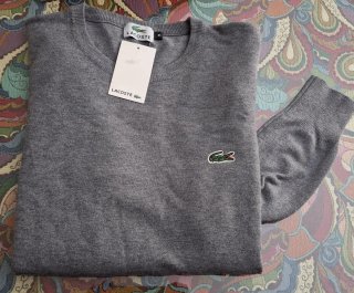 Jersey Lacoste Gris Cuello Caja Talla M